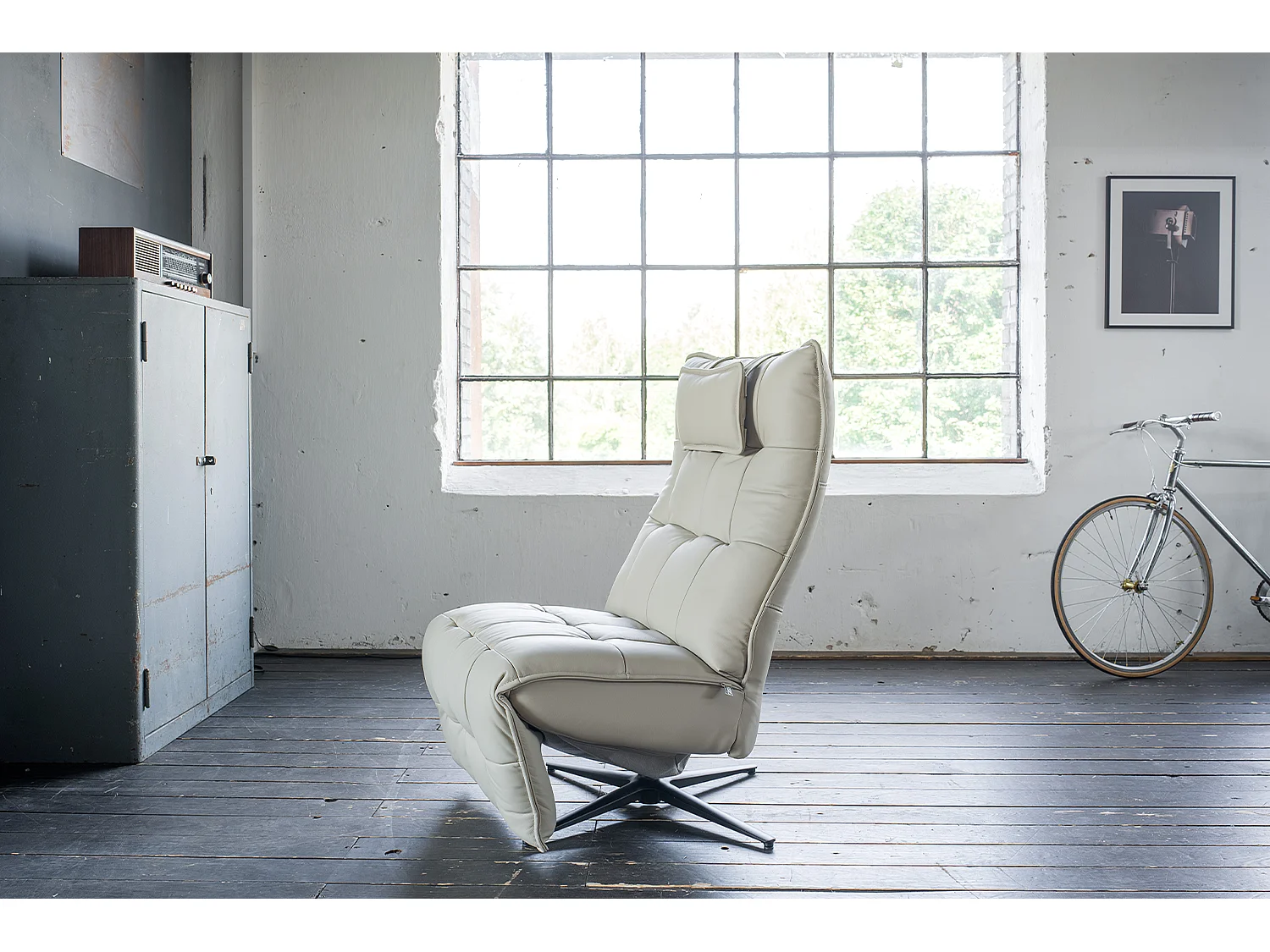 Poltrona relax - Grigio pelle - MIKO