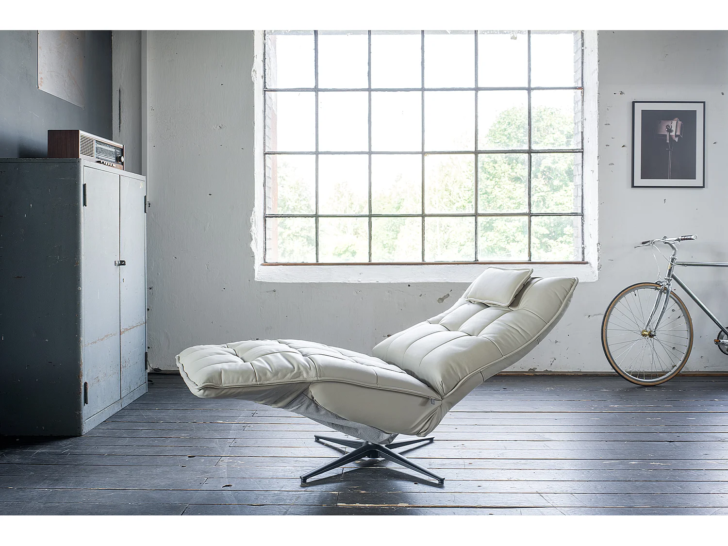 Poltrona relax - Grigio pelle - MIKO