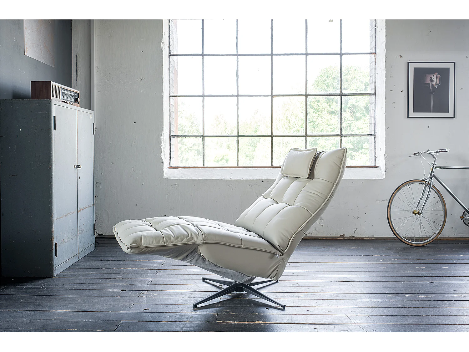 Poltrona relax - Grigio pelle - MIKO