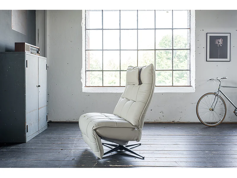 Relaxsessel - Grau Leder - MIKO