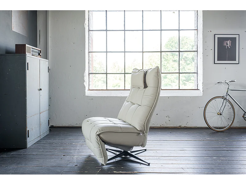 Relaxsessel - Grau Leder - MIKO