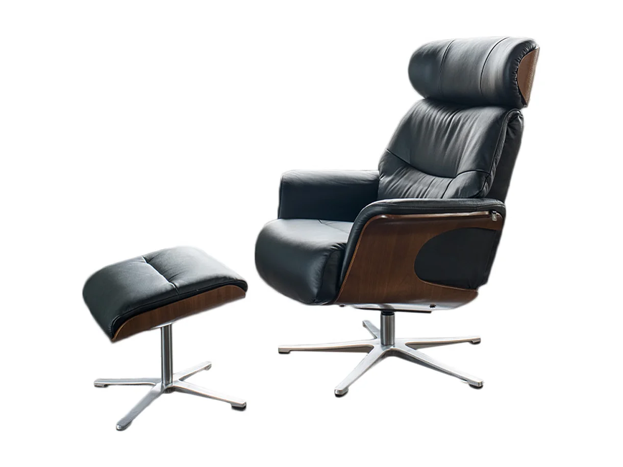 Poltrona relax - Nero pelle - TOSAR