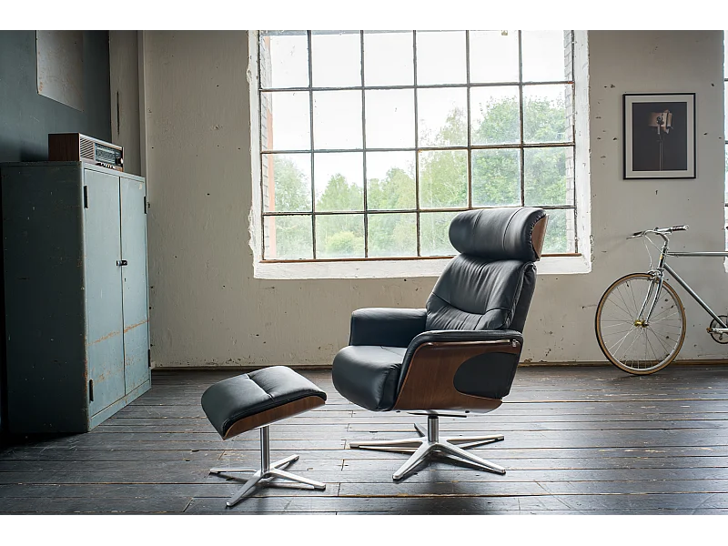 Fauteuil - Noir cuir - TOSAR