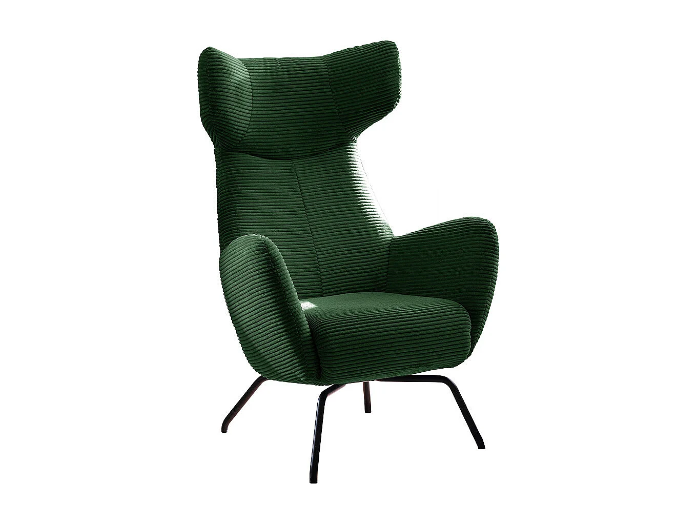 Fauteuil - vert émeraude Velours côtelé - LOTTE