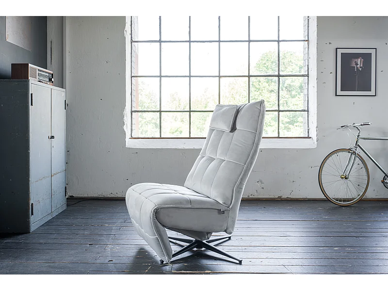 Fauteuil - gris clair Velours - MIKO