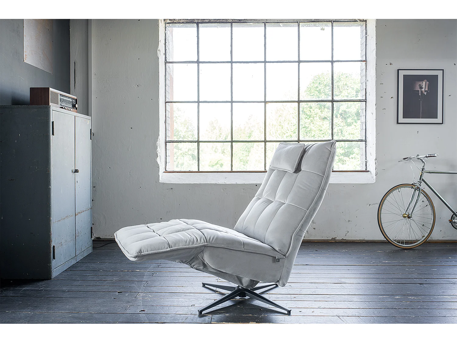 Fauteuil - gris clair Velours - MIKO