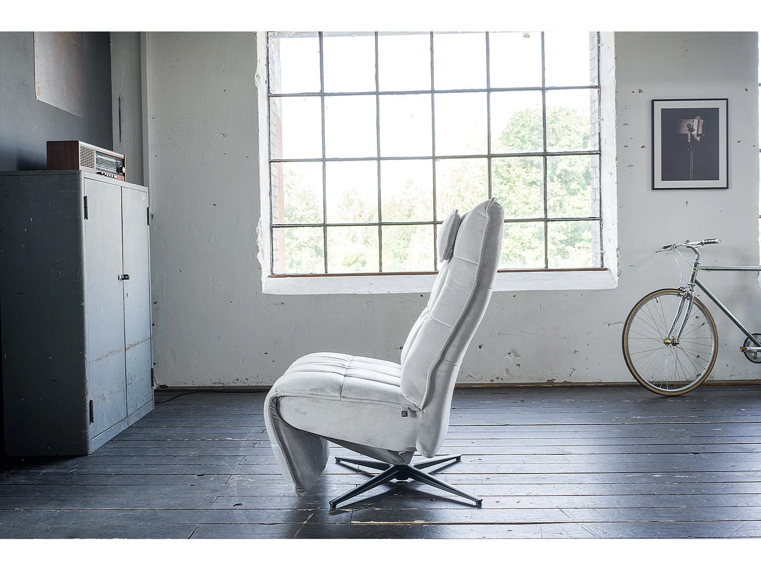 Fauteuil - gris clair Velours - MIKO