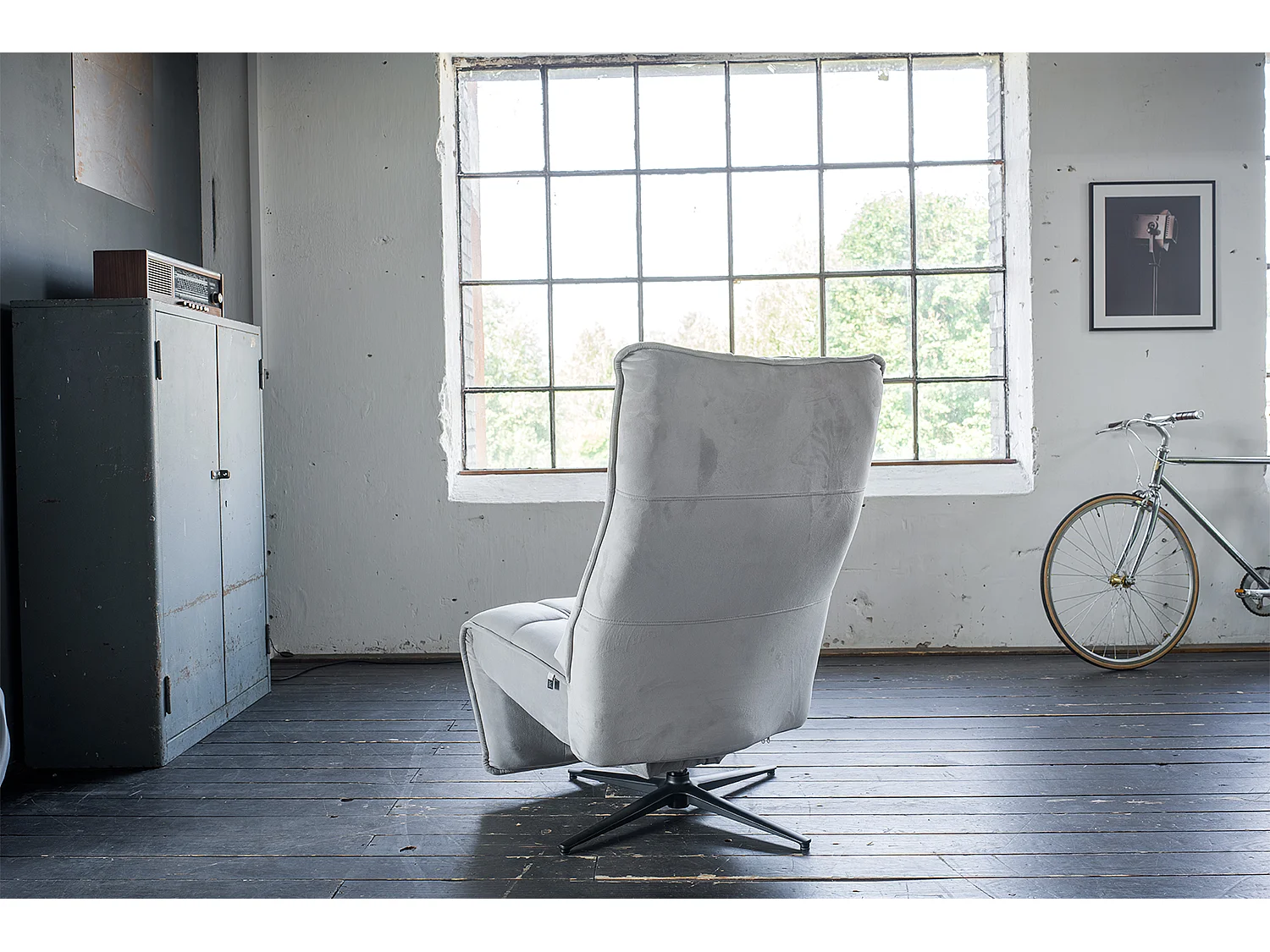 Fauteuil - gris clair Velours - MIKO
