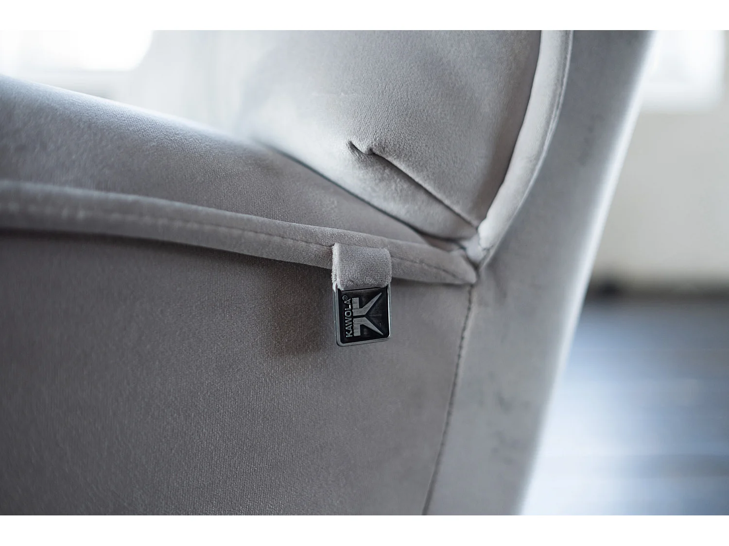 Fauteuil - gris clair Velours - MIKO