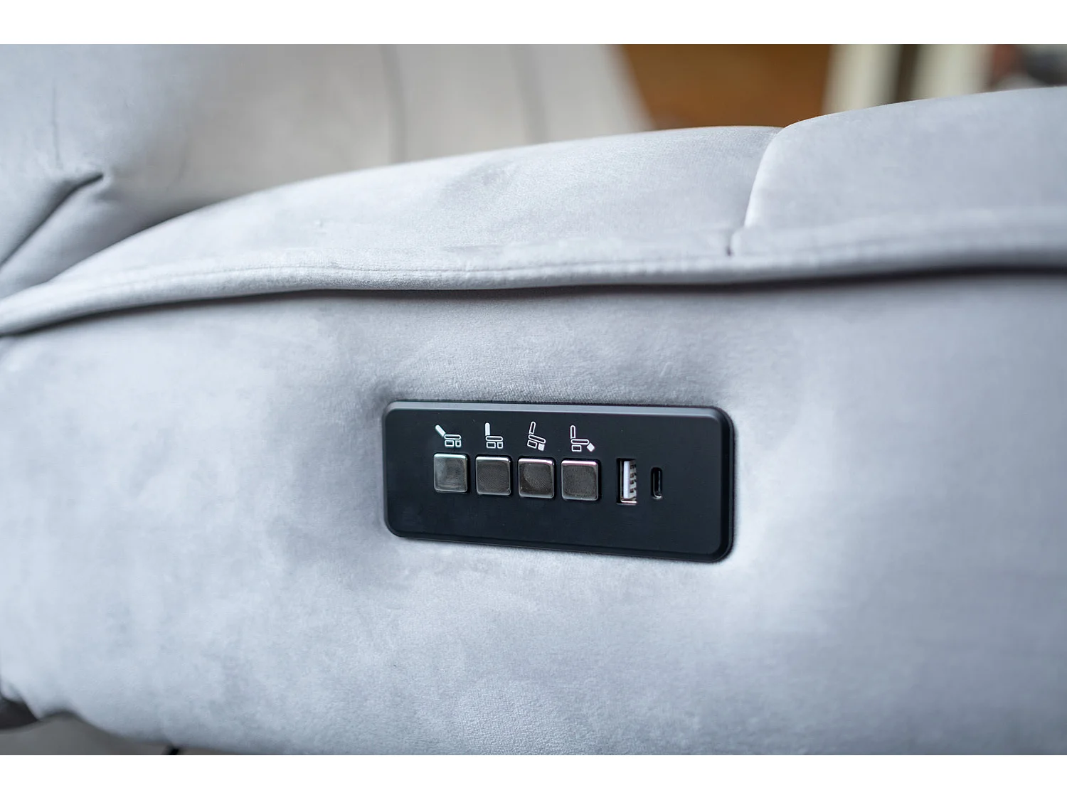 Fauteuil - gris clair Velours - MIKO