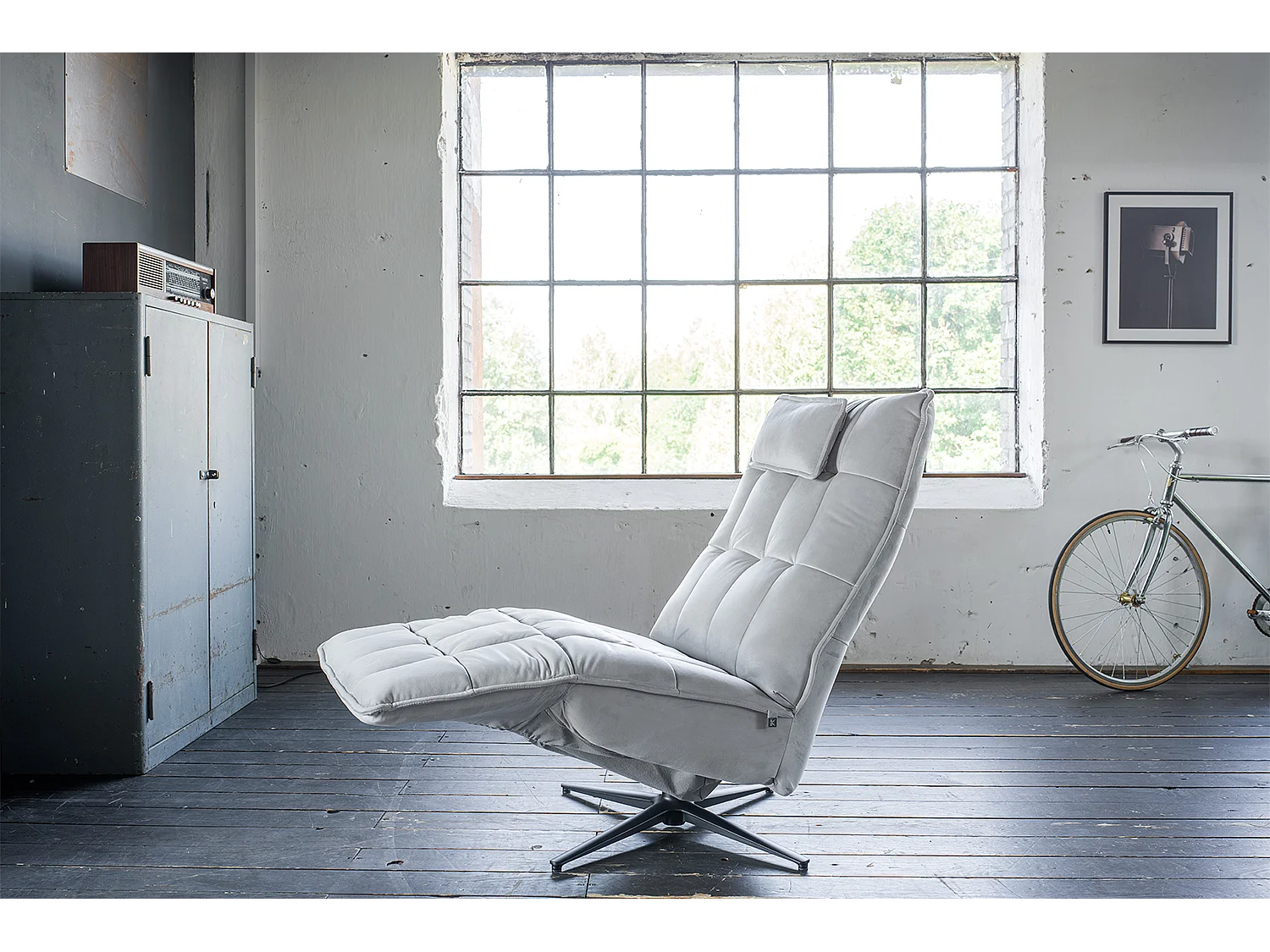 Sillón - gris claro terciopelo - MIKO