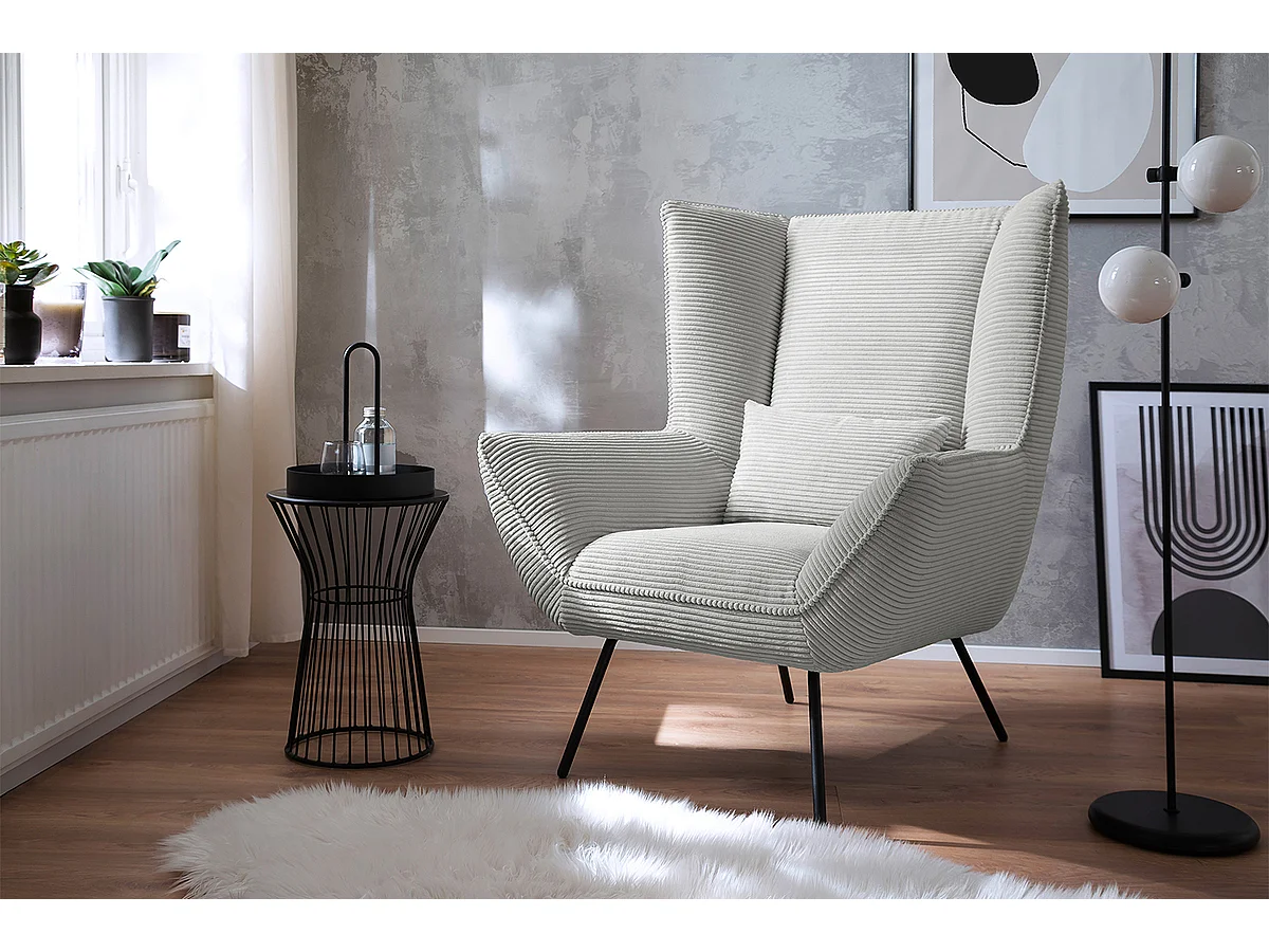 Fauteuil relax - gris clair Velours côtelé - IVA
