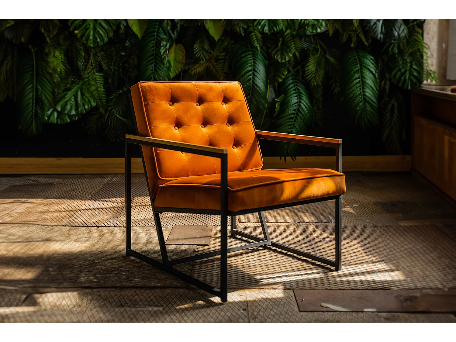Sillón - naranja terciopelo - ARLY