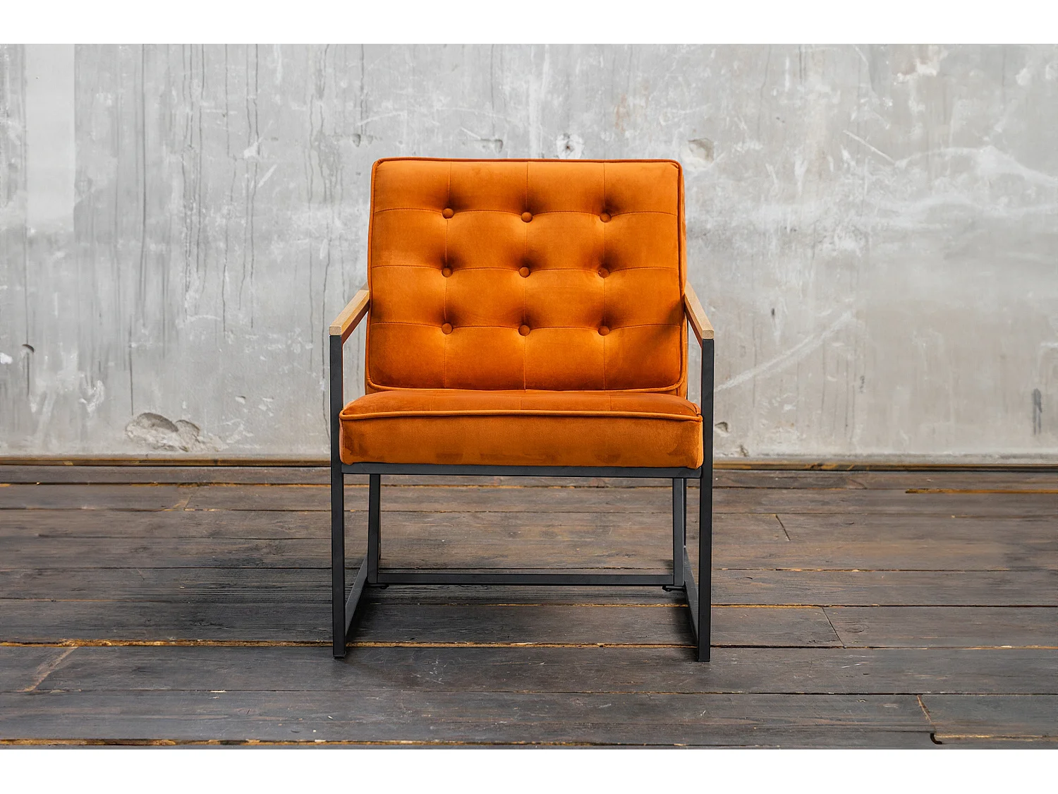 Sillón - naranja terciopelo - ARLY