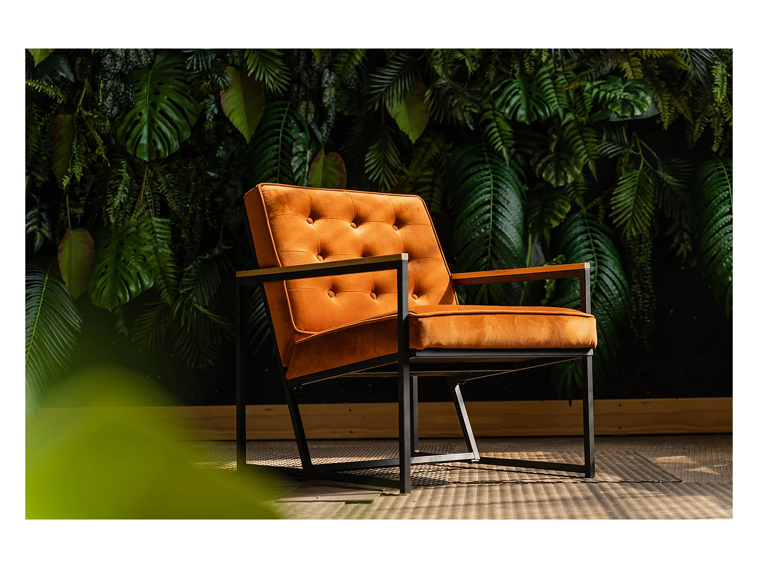 Fauteuil - Orange Velours - ARLY