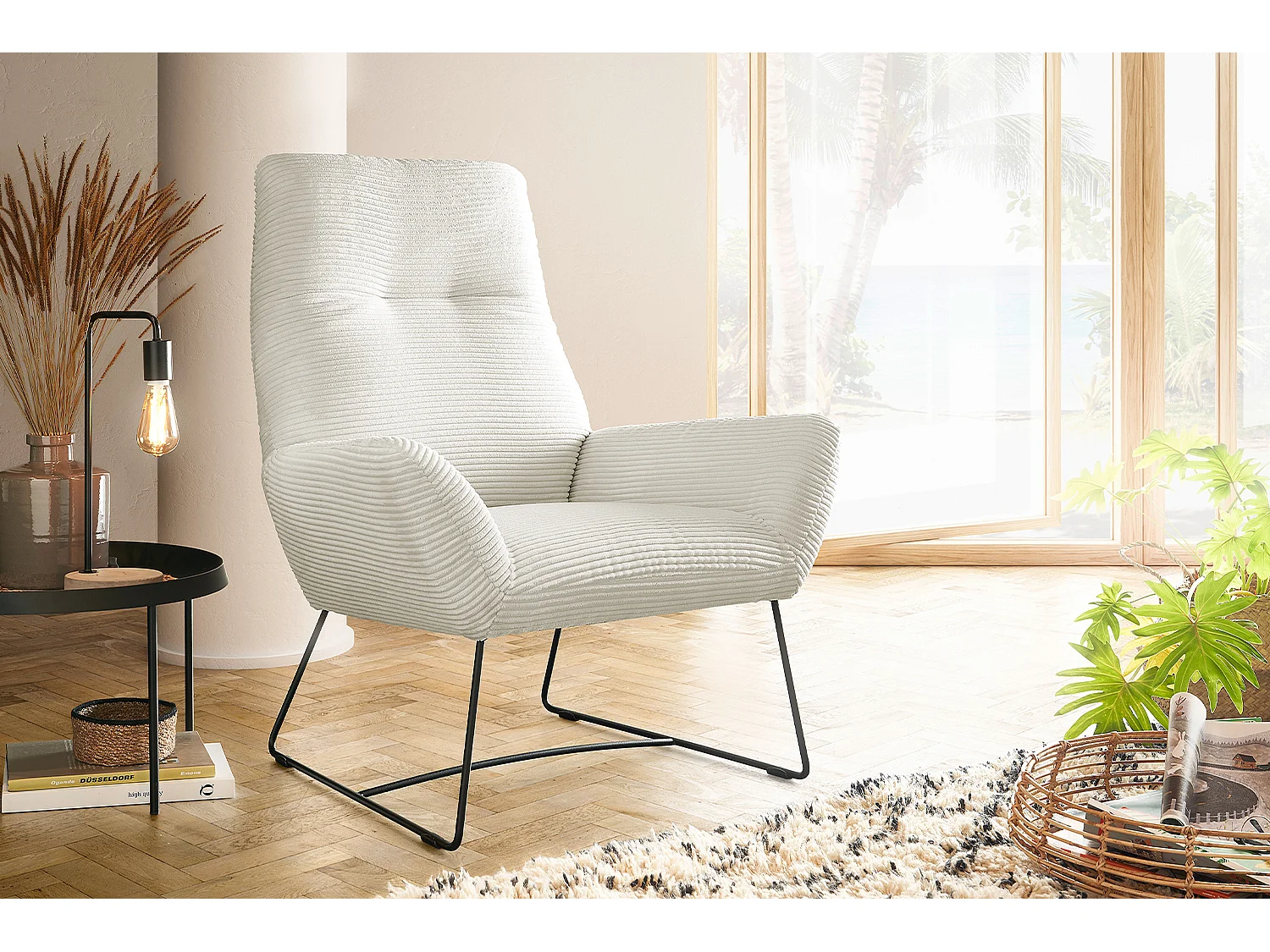 Fauteuil relax - blanc crème  - BISA