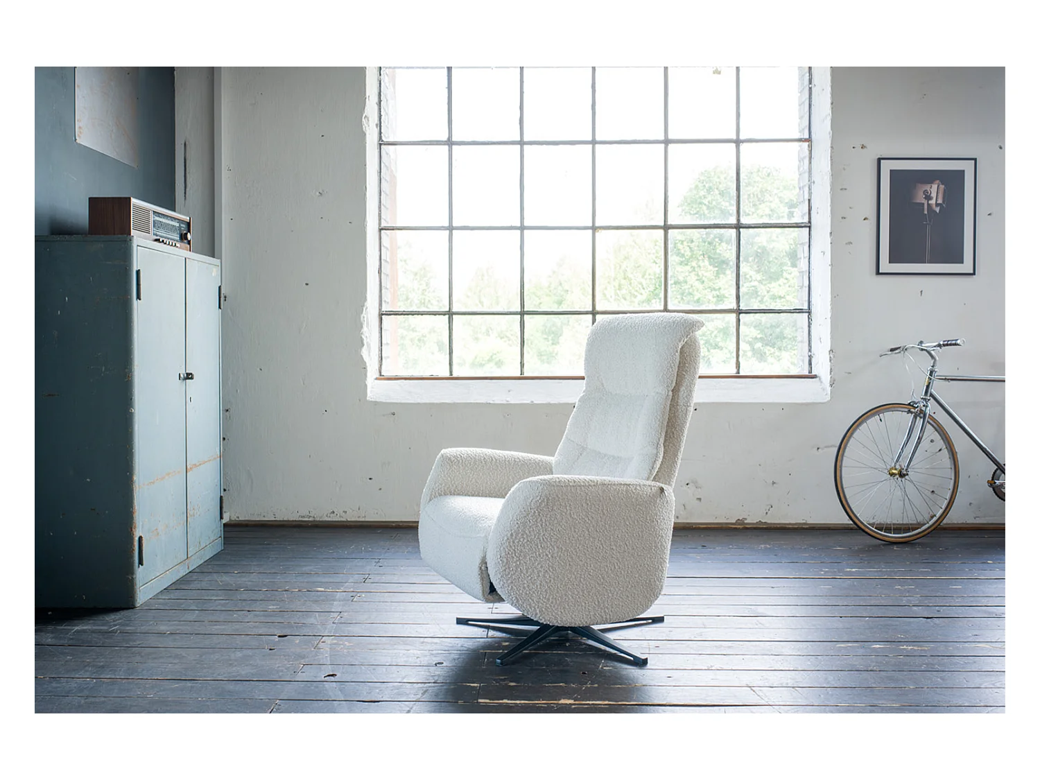 Fauteuil - gris clair tissu tissé - SARI