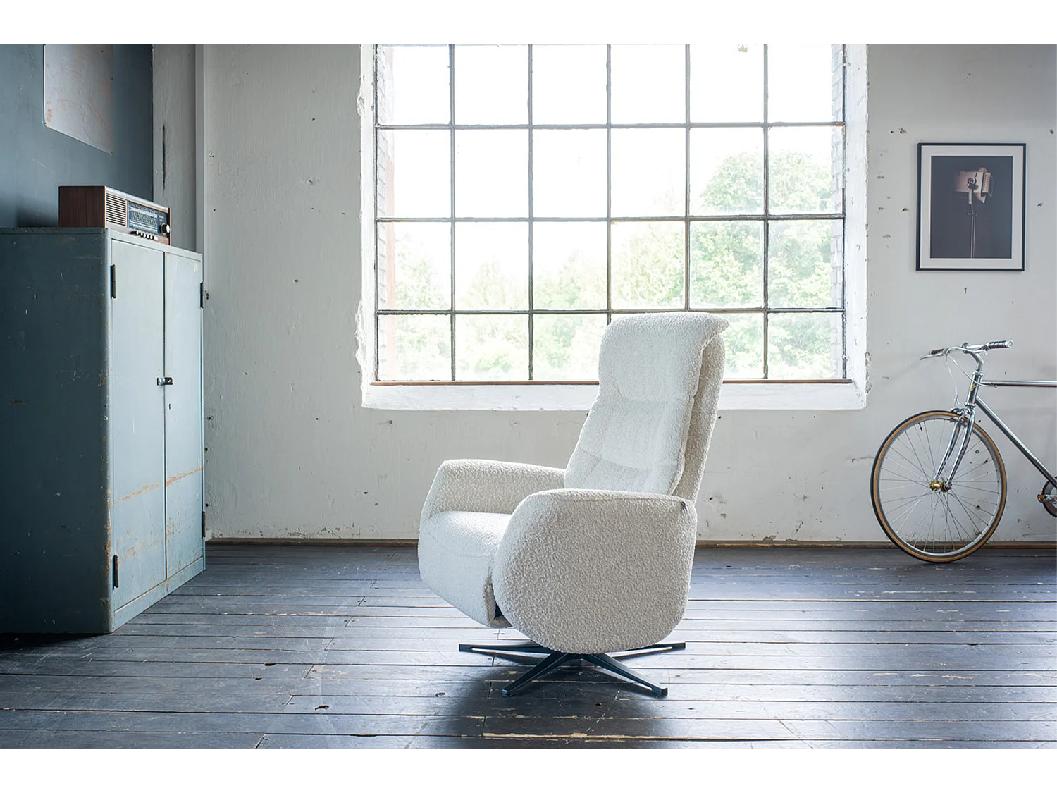 Fauteuil - gris clair tissu tissé - SARI