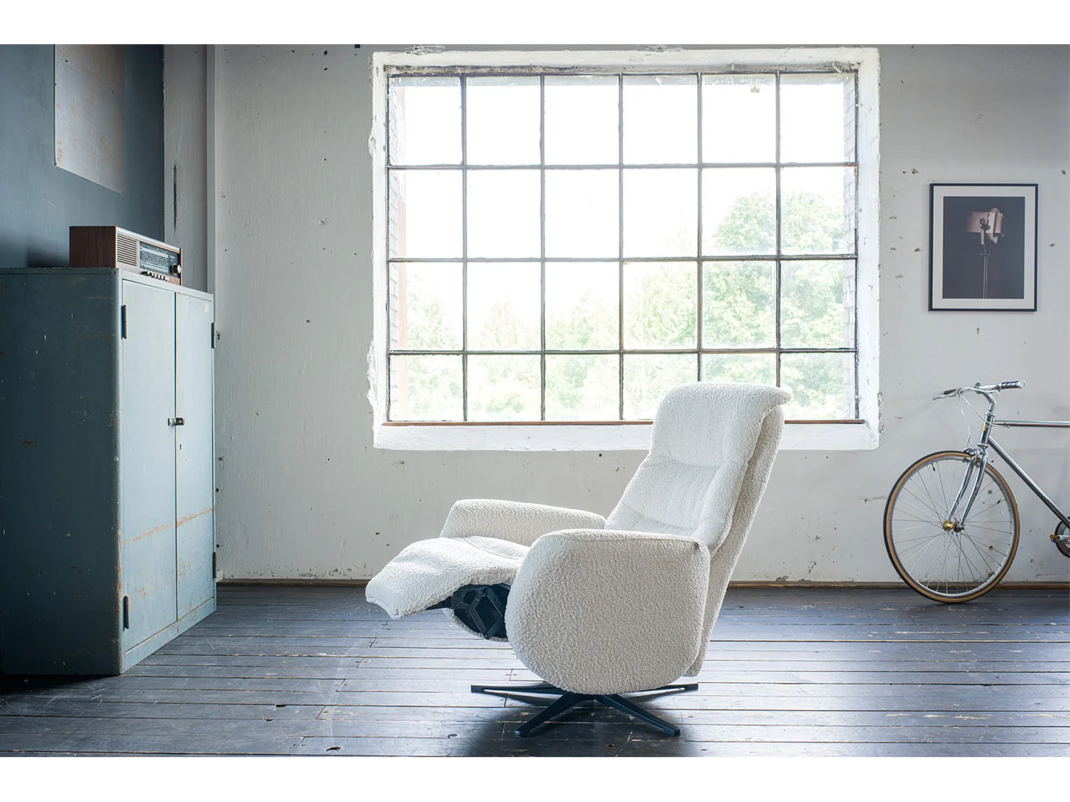 Fauteuil - gris clair tissu tissé - SARI