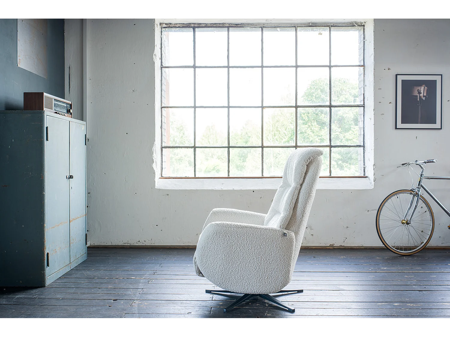 Fauteuil - gris clair tissu tissé - SARI