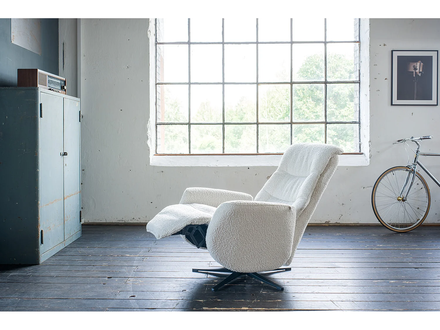 Fauteuil - gris clair tissu tissé - SARI