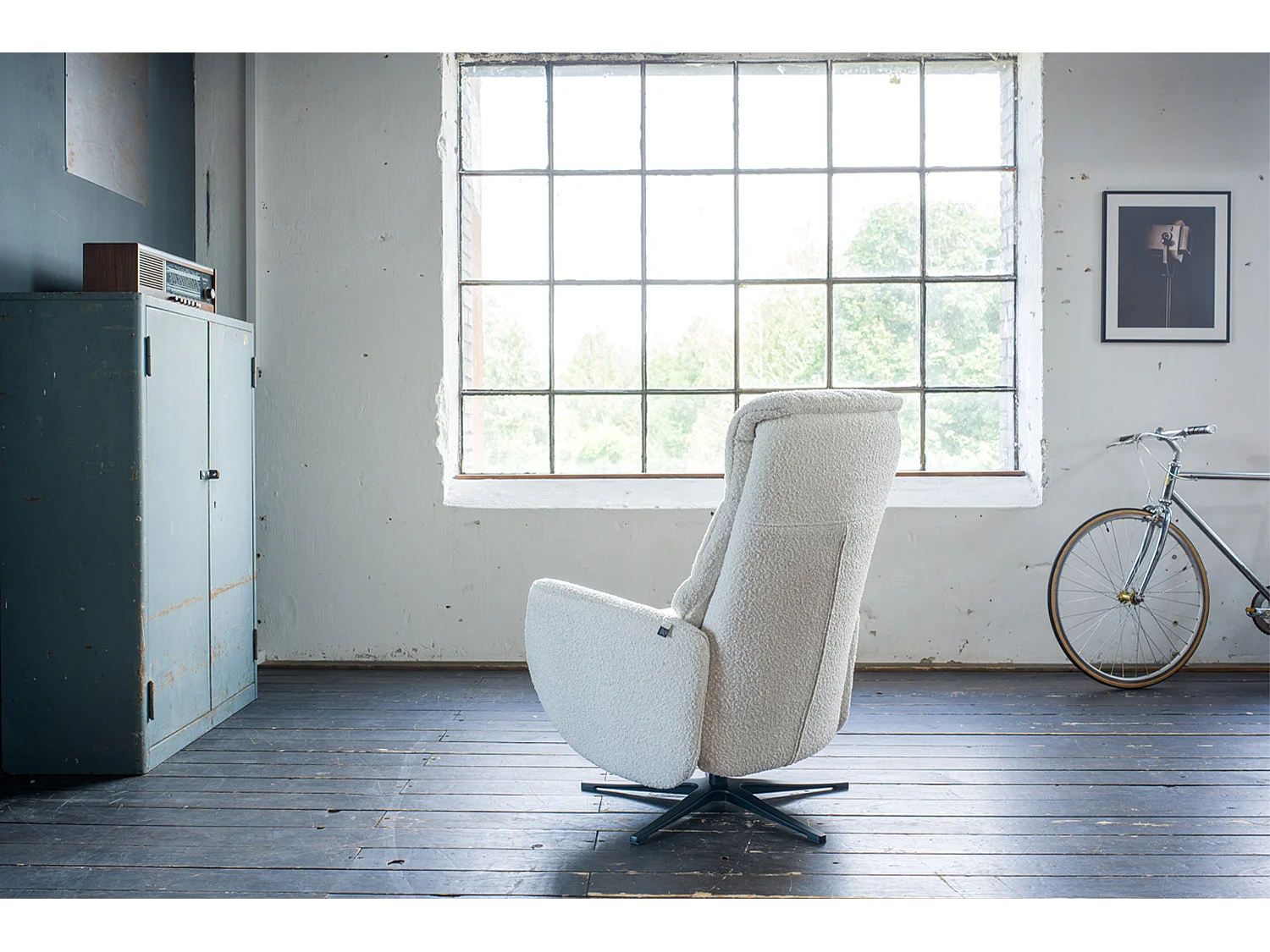 Fauteuil - gris clair tissu tissé - SARI