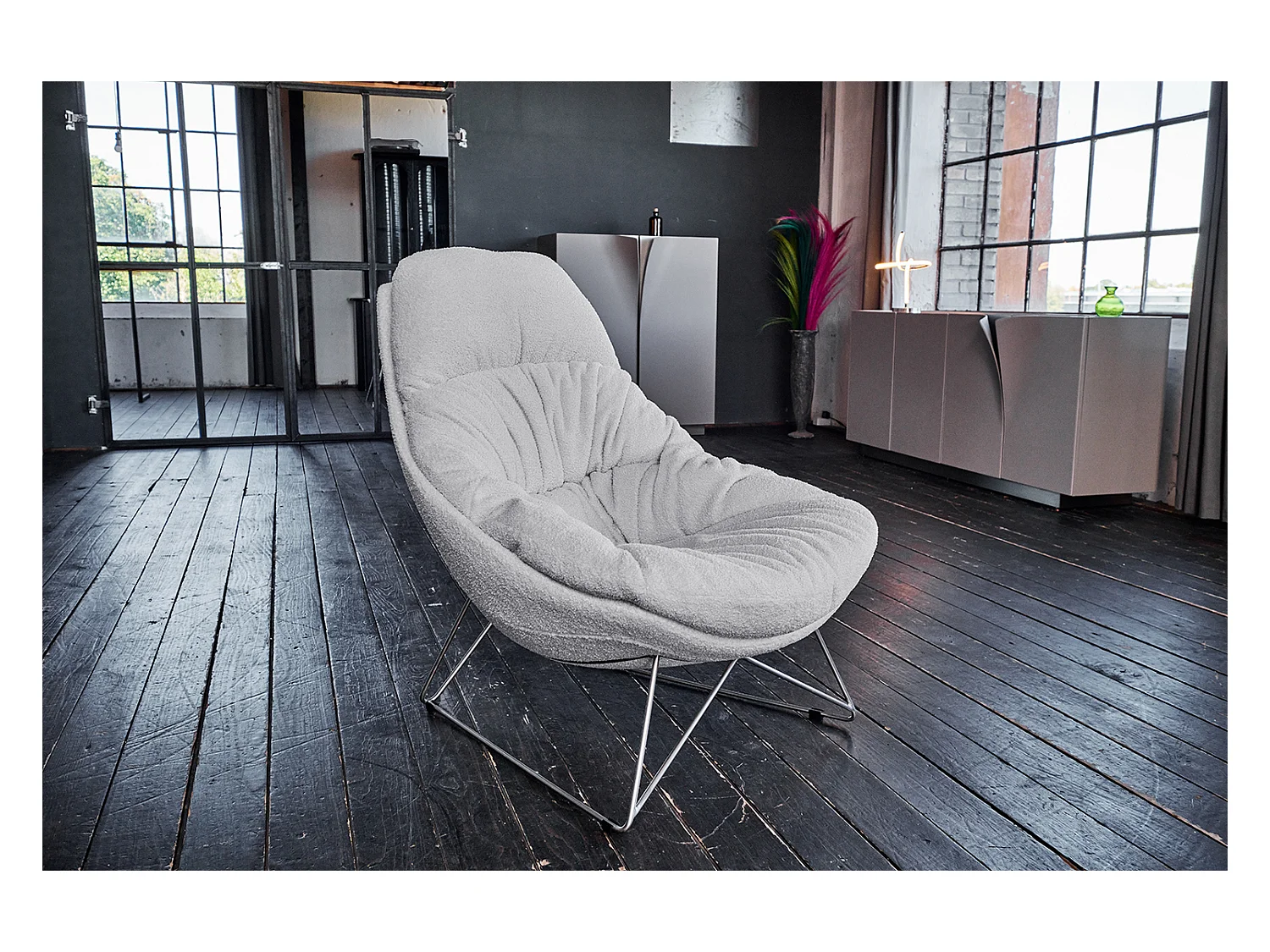Fauteuil - Gris tissu tissé - AVON