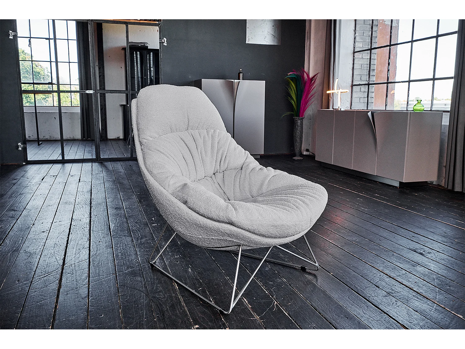 Fauteuil - Gris tissu tissé - AVON