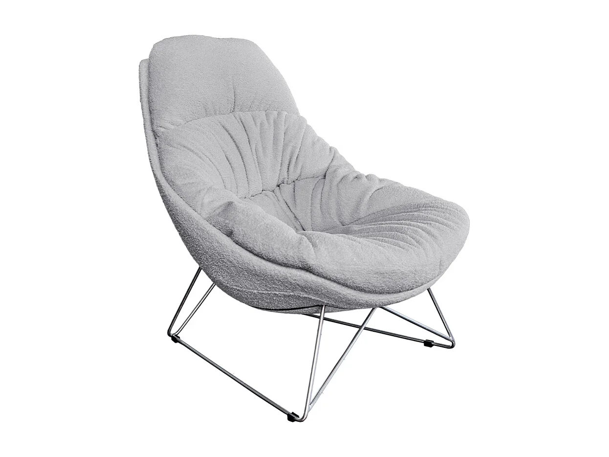 Fauteuil - Gris tissu tissé - AVON