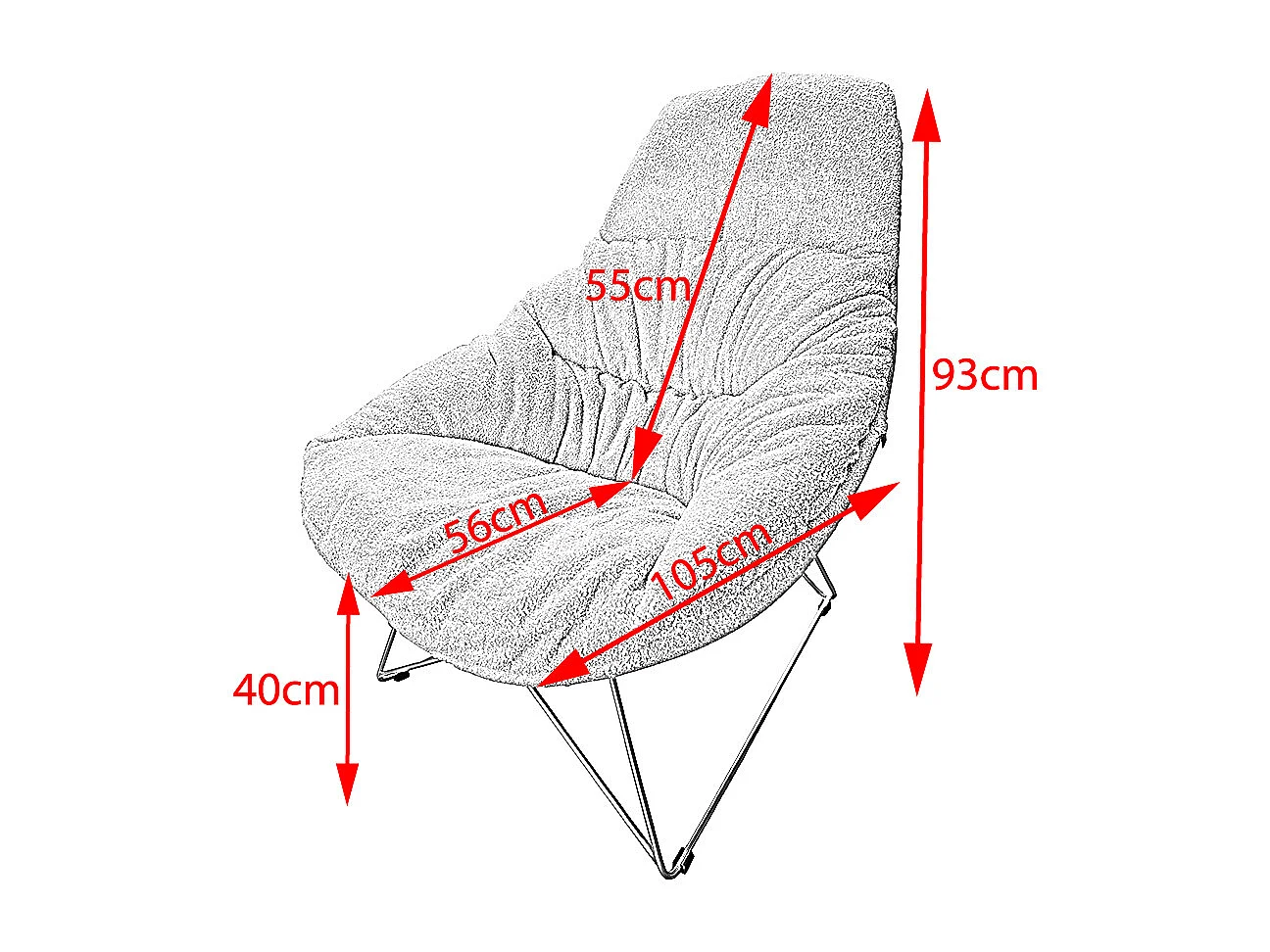 Fauteuil - Gris tissu tissé - AVON