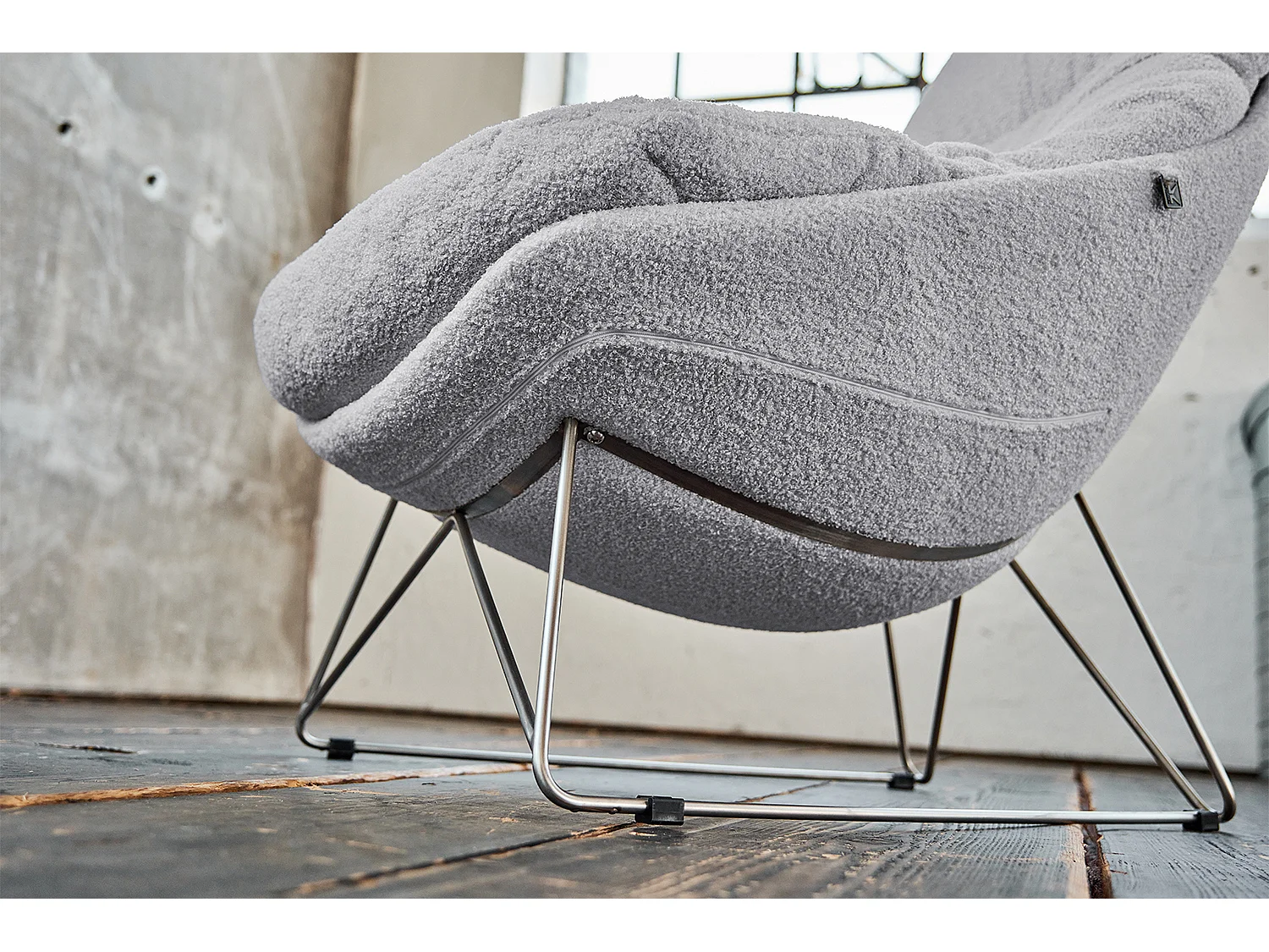 Fauteuil - Gris tissu tissé - AVON