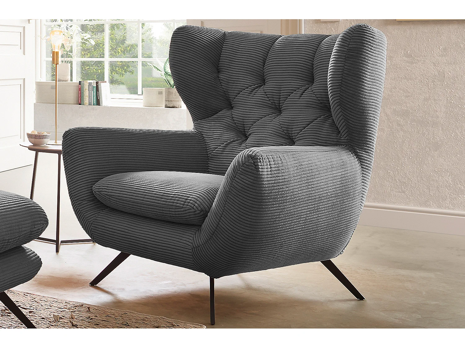 Sillones orejeros - Gris Pana - CHARME