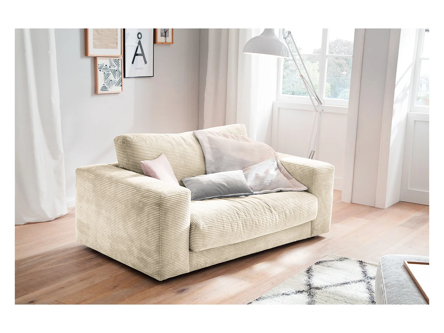 fauteuil relax - blanc crème Velours côtelé - MADELINE