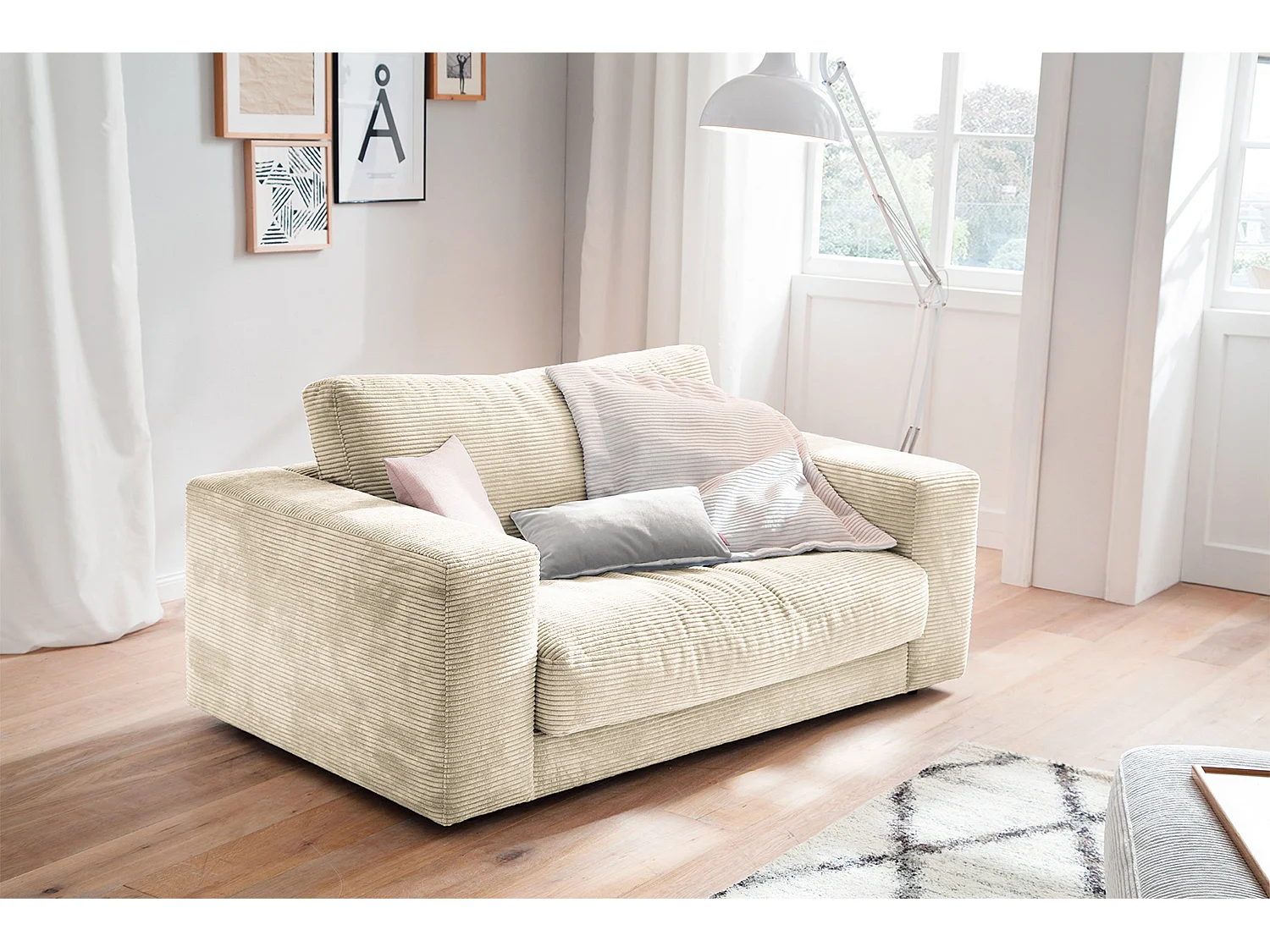 Fauteuil relax - blanc crème Velours côtelé - MADELINE