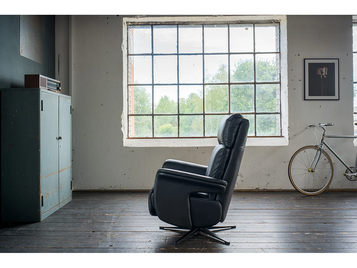 Relaxsessel - Schwarz Leder - NAMA