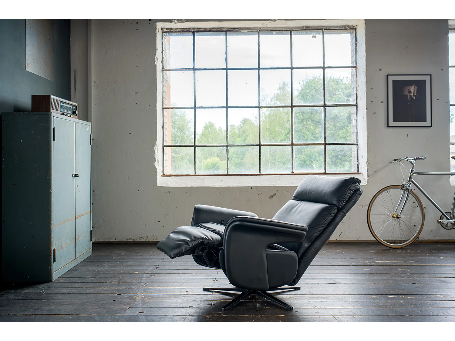 Relaxsessel - Schwarz Leder - NAMA
