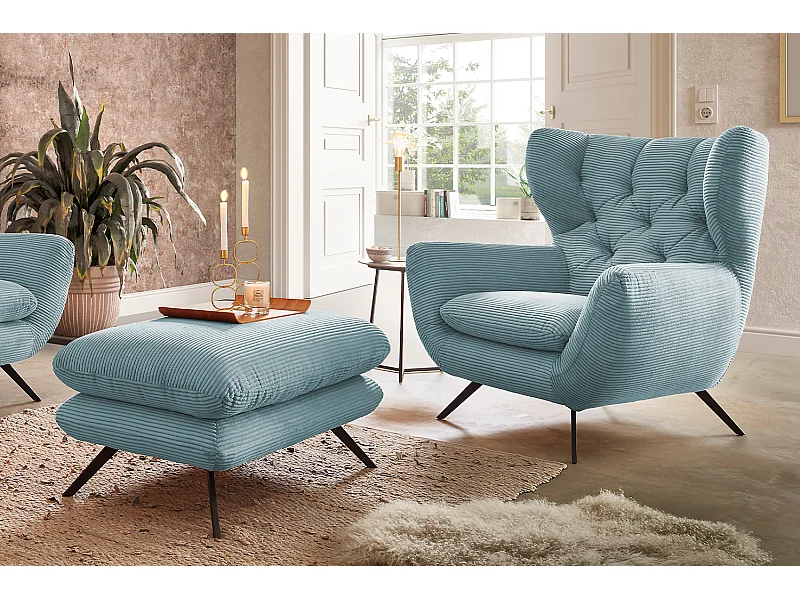 Sessel - Hellblau Cord - CHARME