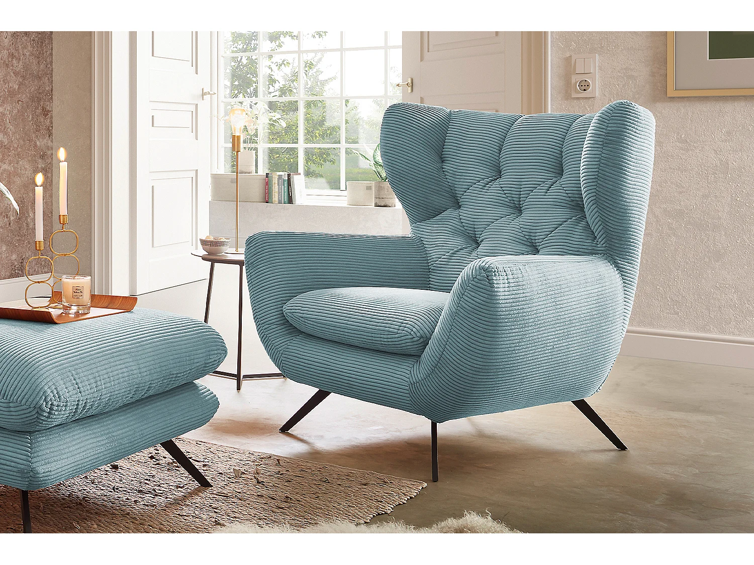 Sessel - Hellblau Cord - CHARME