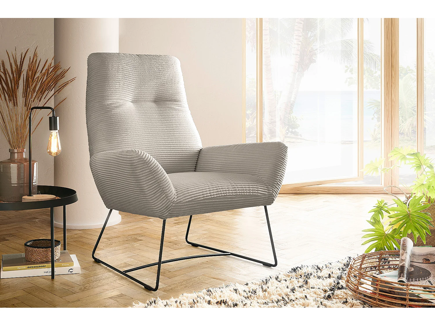 Poltrona relax - grigio pietra Velluto a coste - BISA