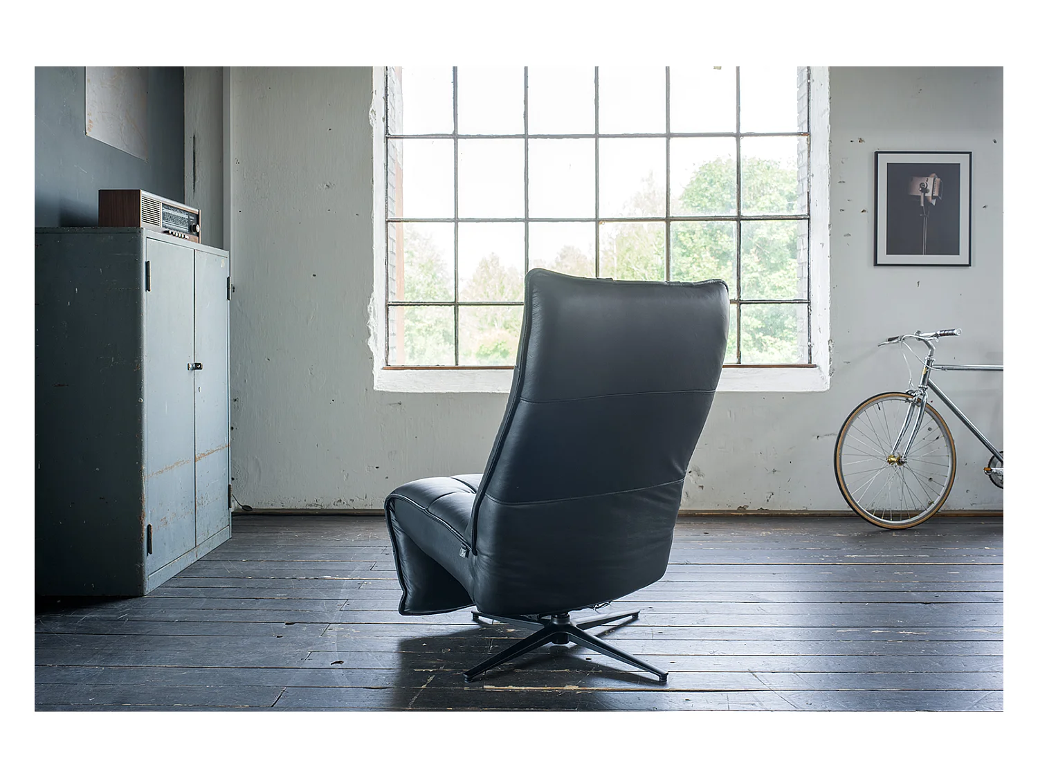 Relaxsessel - Schwarz Leder - MIKO