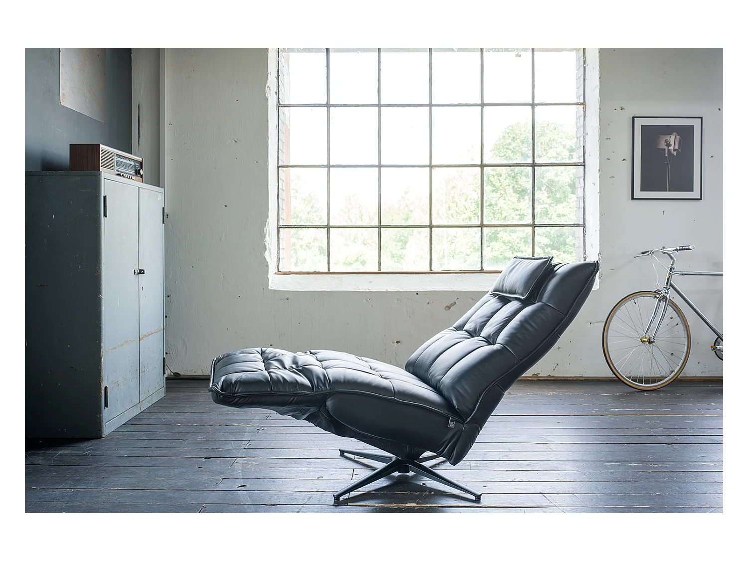 Relaxsessel - Schwarz Leder - MIKO
