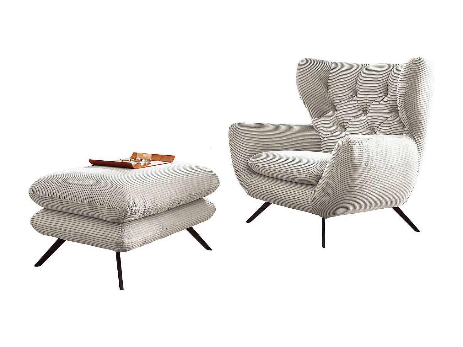 Sessel - Cremeweiß Cord - CHARME