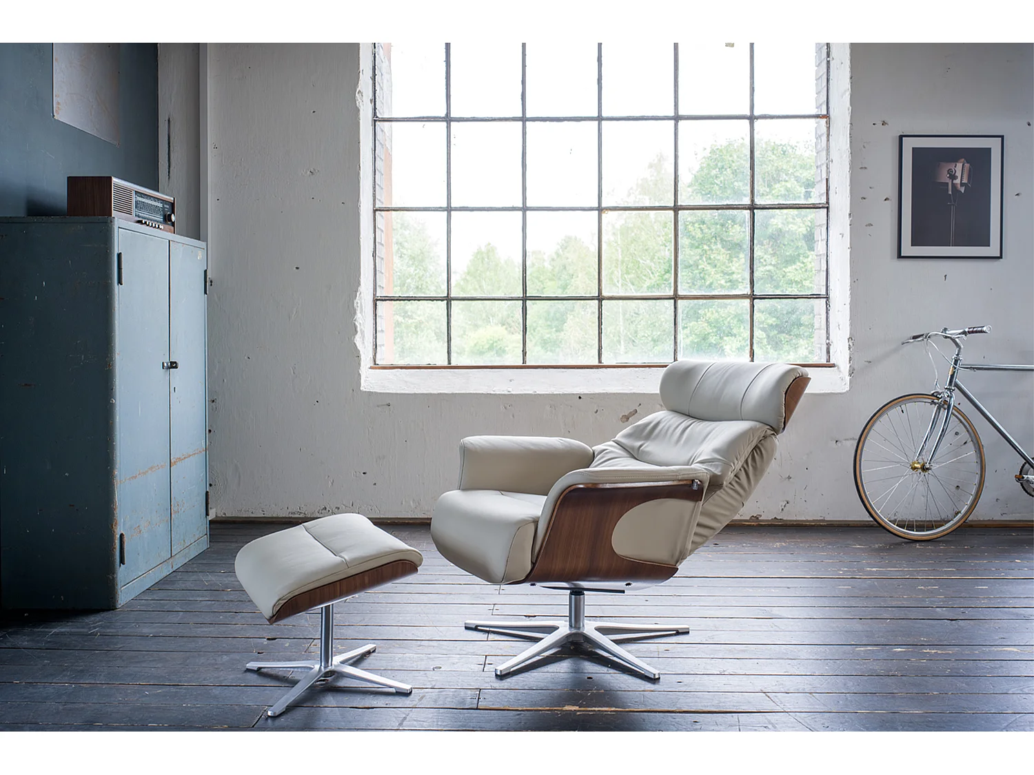 Relaxsessel - Grau Leder - TOSAR