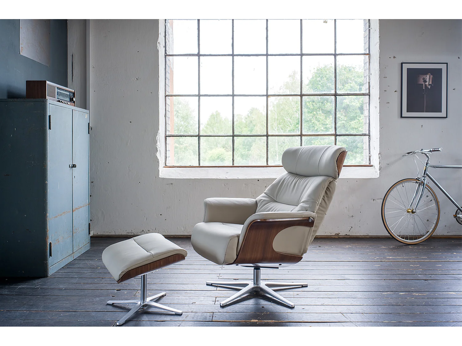 Relaxsessel - Grau Leder - TOSAR