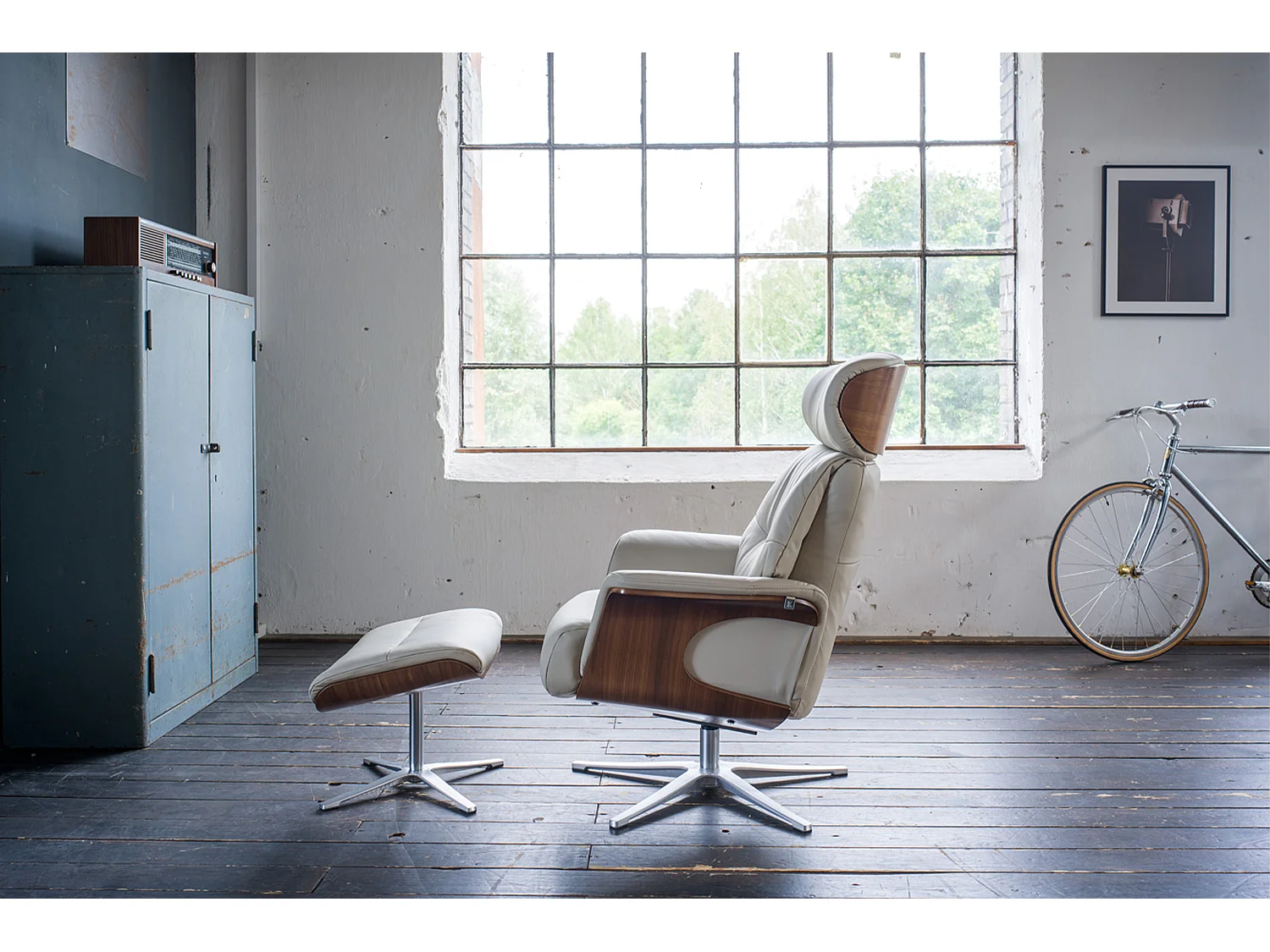 Relaxsessel - Grau Leder - TOSAR