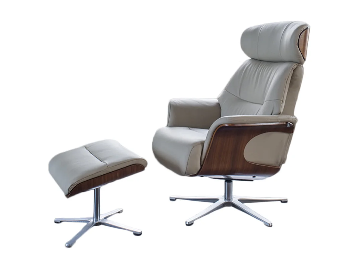 Relaxsessel - Grau Leder - TOSAR