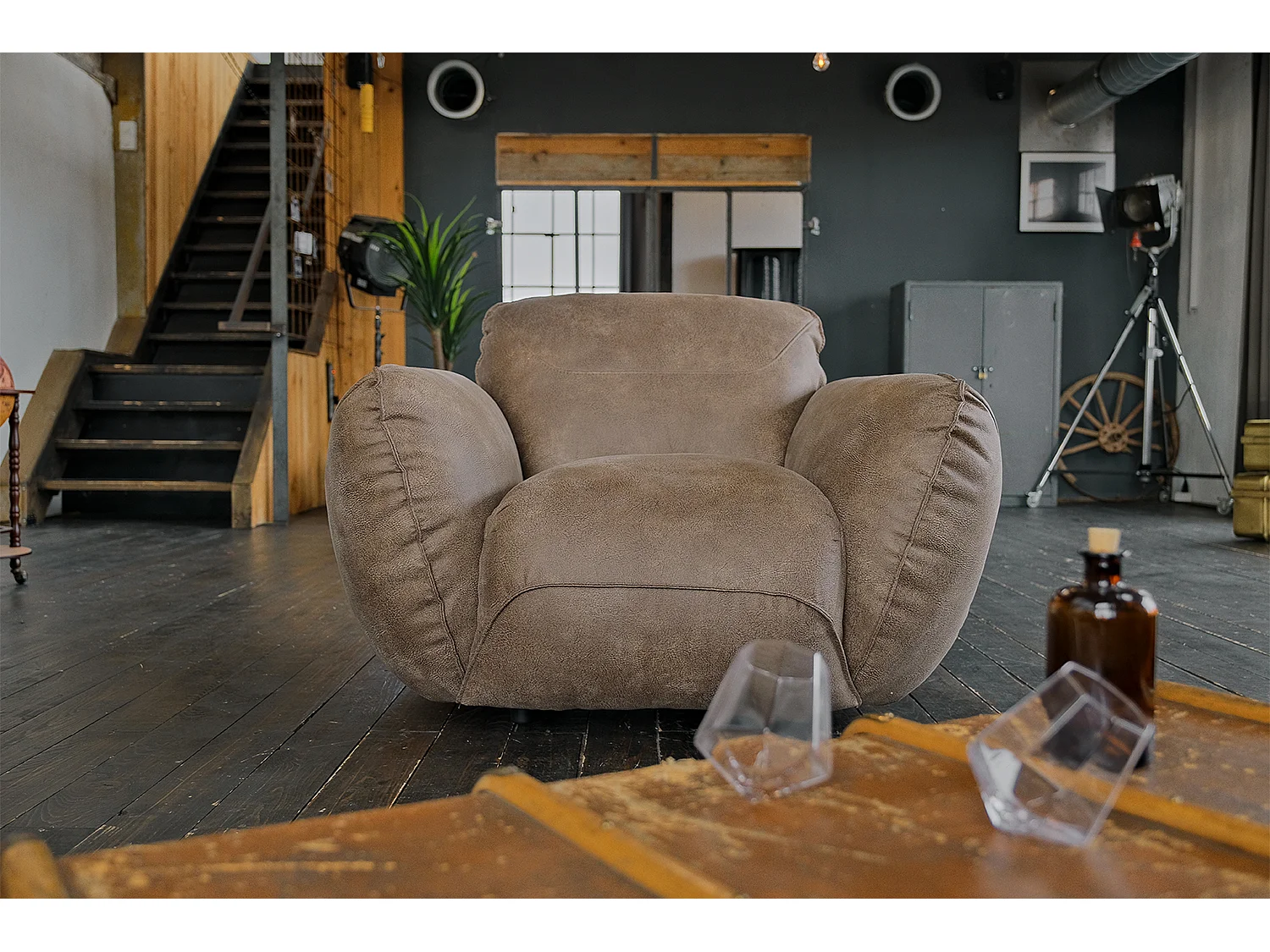 Sessel - Schwarz Leder - DAVITO