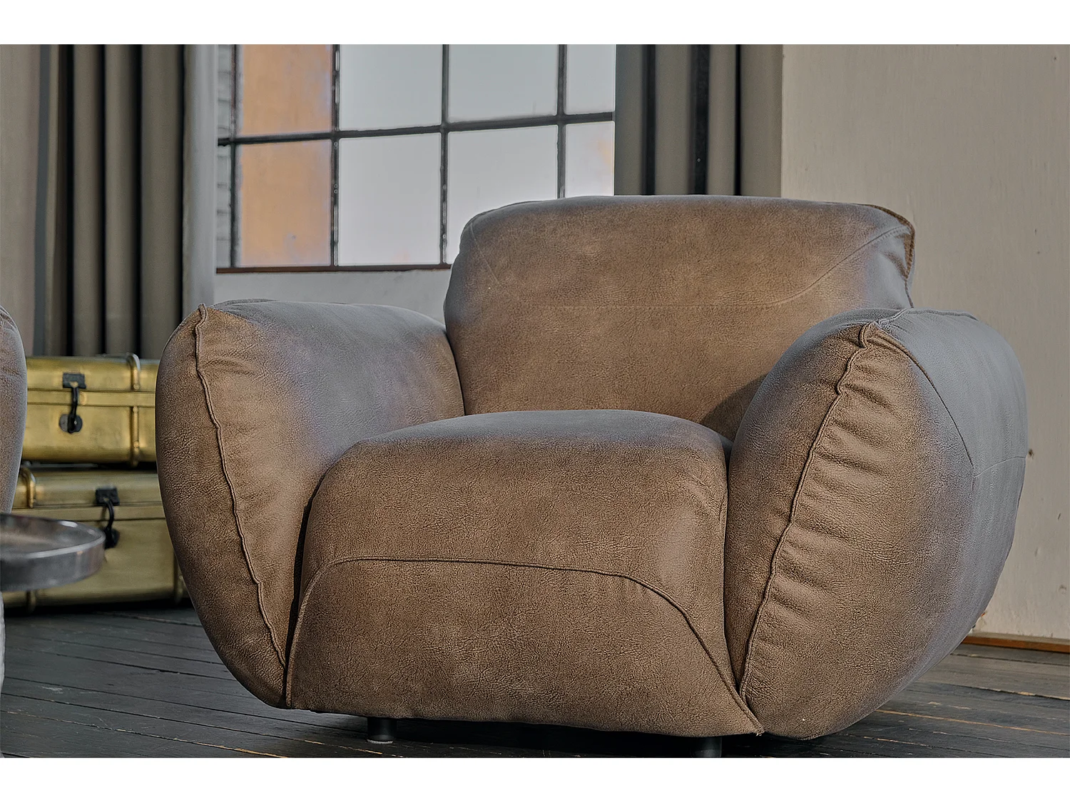 Sessel - Schwarz Leder - DAVITO