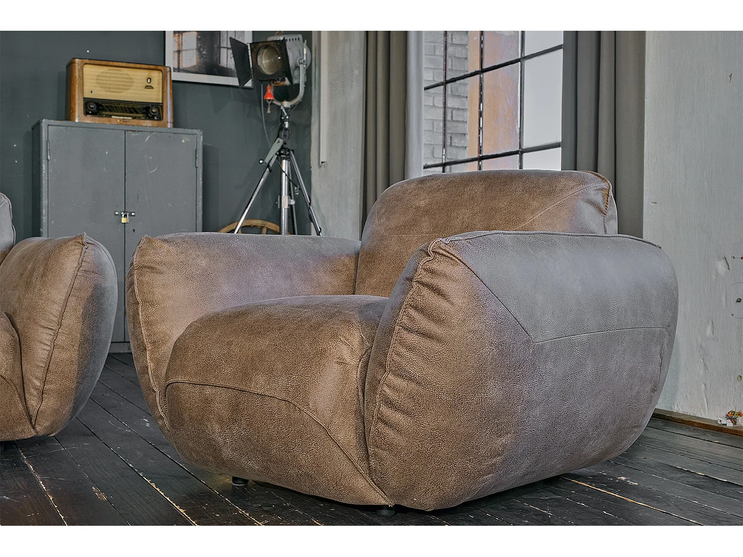 Sessel - Schwarz Leder - DAVITO