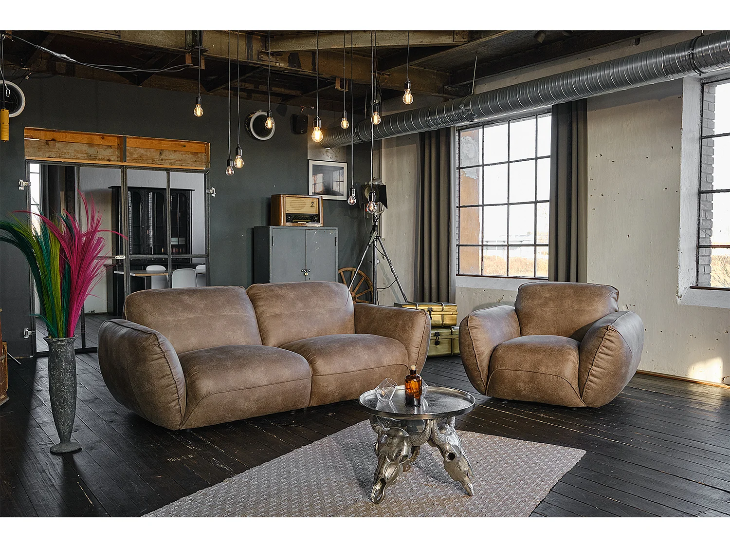 Sessel - Schwarz Leder - DAVITO